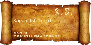 Kapsa Dániel névjegykártya